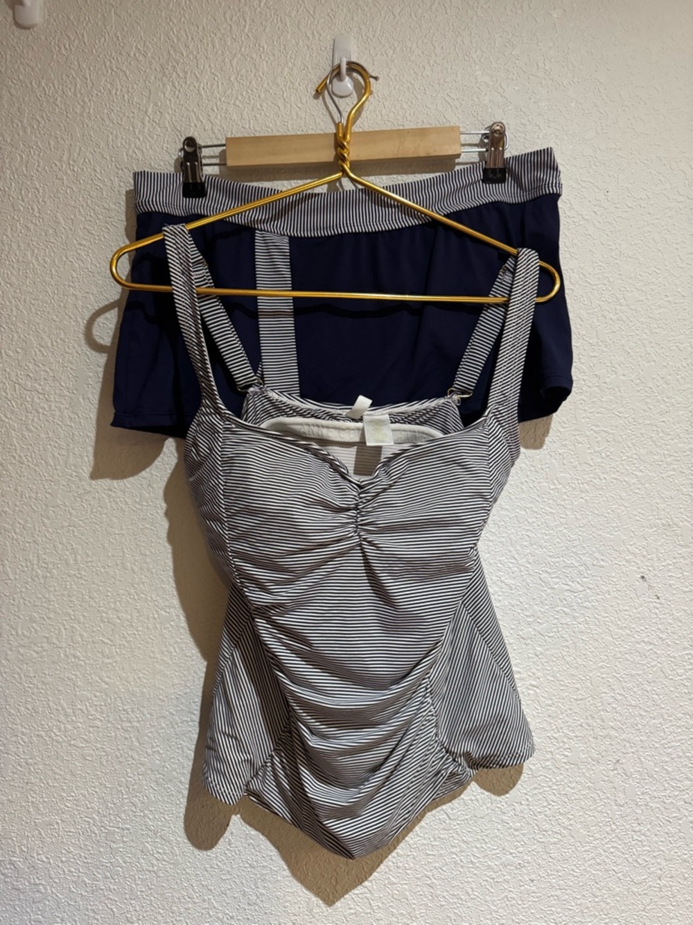 Anne Cole signature tankini skort swimwear set striped large